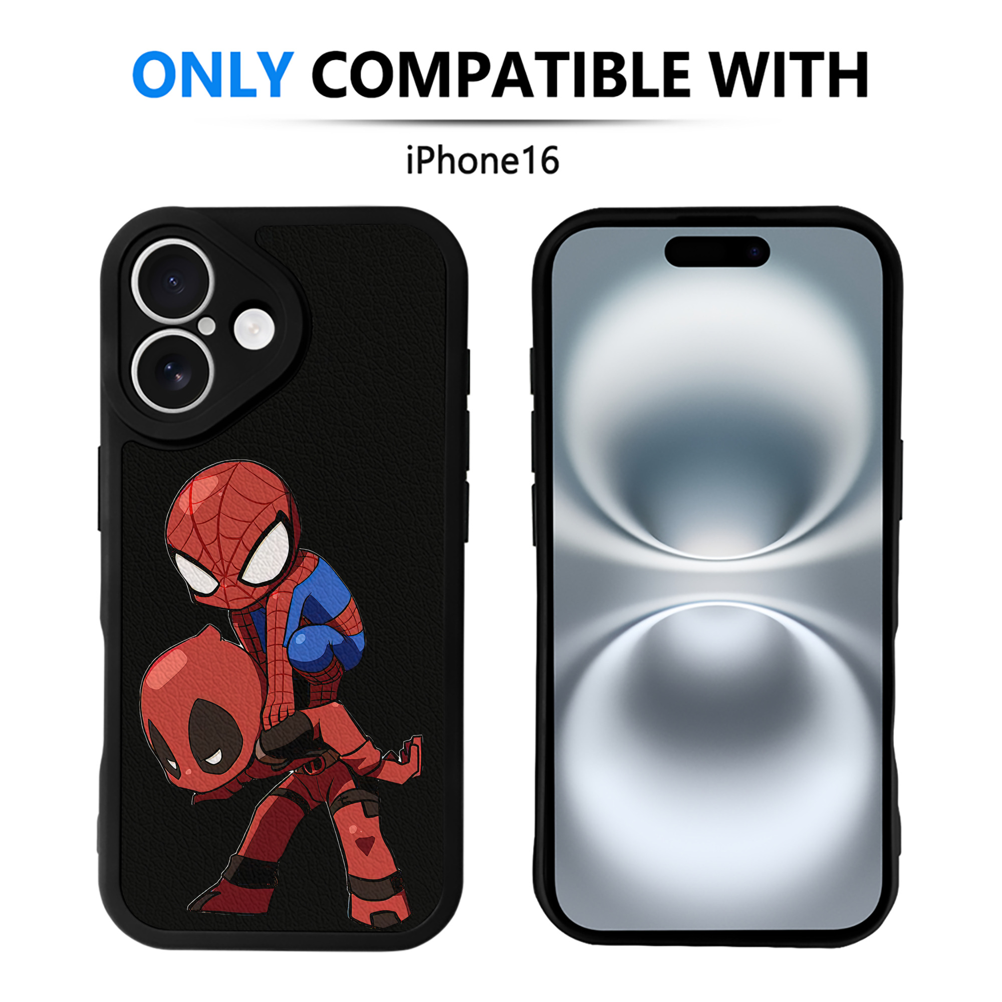 （画像用） Deadpool デッドプール 【iPhone 16シリーズ対応】シリコンスマホケース（レザー調） 材質：シリコン
